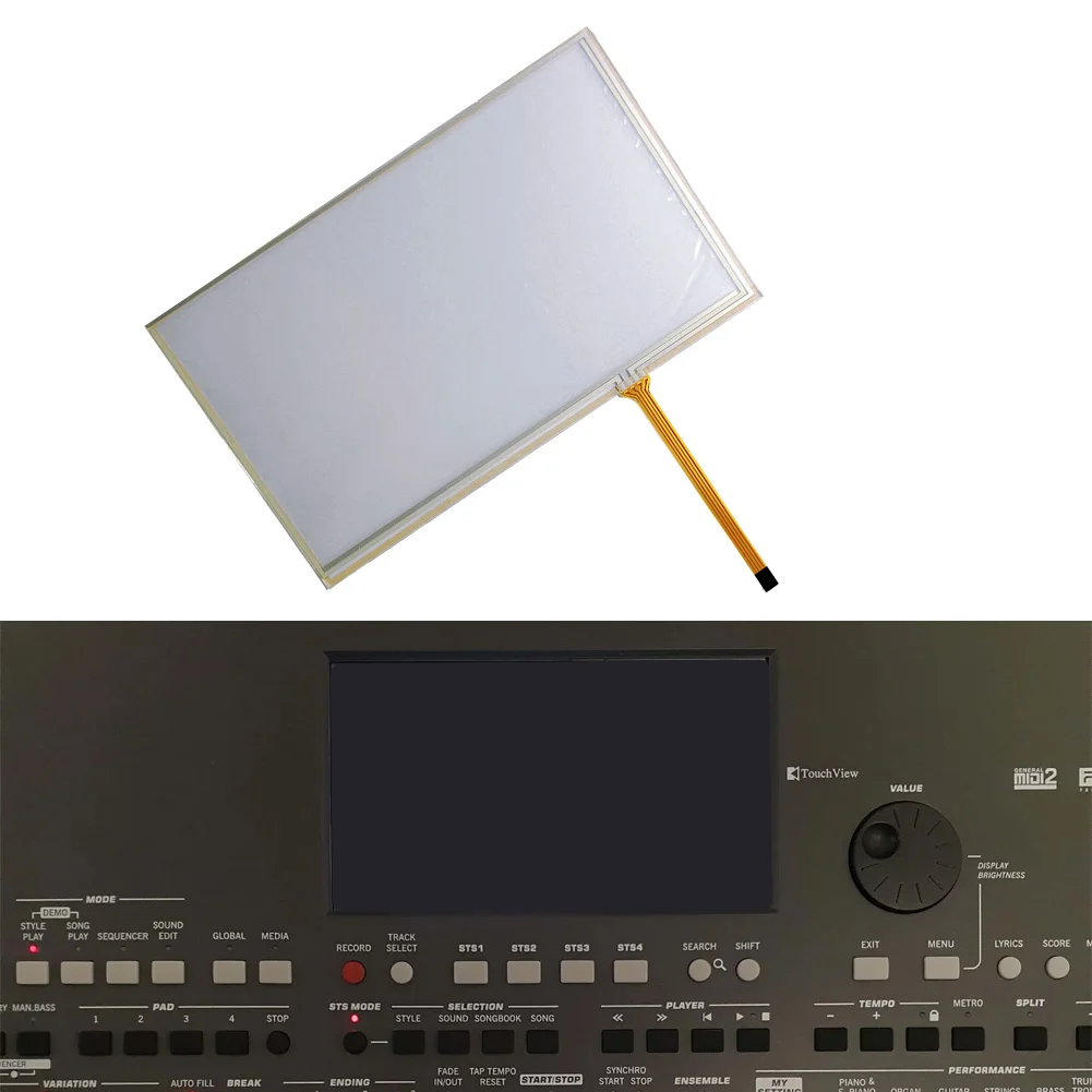 Pantalla táctil resistiva Panel de vidrio de 4 líneas AT070TN90 pantalla de teclado electrónico pantalla táctil LCD para KORG PA600 PA900