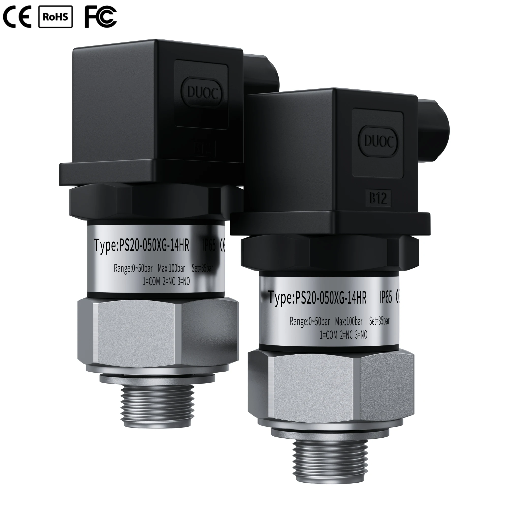 

Поршень из нержавеющей стали, масло, газ, вода, контроль давления воздуха, 40-400 бар, 30-300 бар, 20-200 бар, IP65, 304SS, NO/NC, переключатели давления