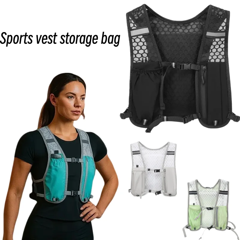 Lightweight Running Vest with Phone Holder New Reflective Hydration Water Chest Pack Storage for Sports Water Bottle