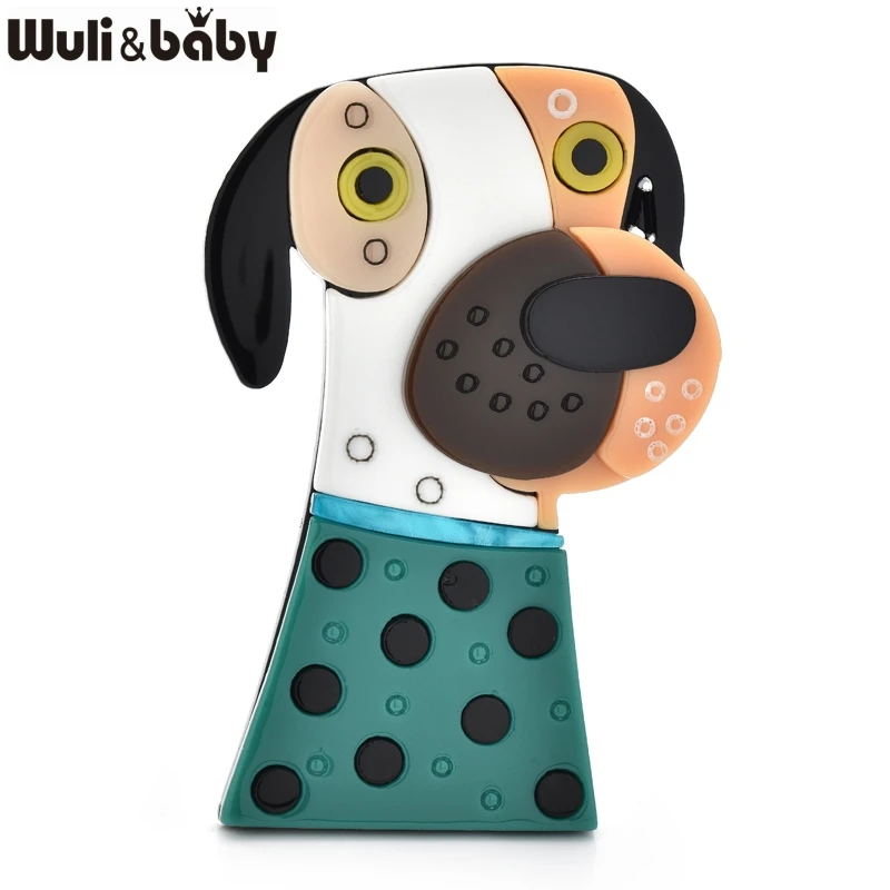 Broches acrílicos para perro dálmata Wuli & baby, bonito Pin para cachorro para mujeres y niños, tela y bolsa, accesorio de joyería