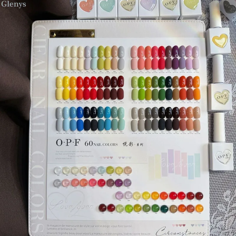 Glenys 60 couleurs vernis à ongles gel net rouge populaire gel d'immersion couleur correspondant carte nail shop essentiel nail art vernis ensemble