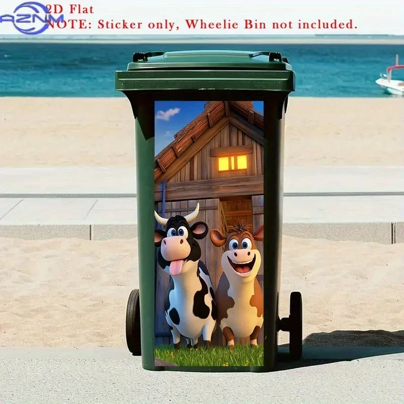 Home Waste Container Decor Sticker 2D Printed Decal for Trash Can Surface