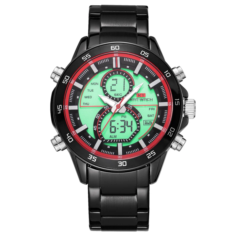 KAT-WATCH Electronics Watch for Men Clock Sports Watches Digital Mens Watch Military Waterproof Reloj Hombre Black