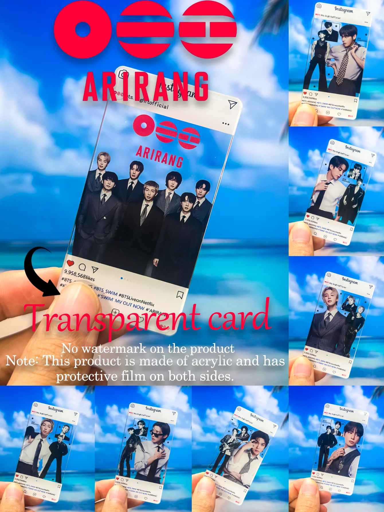 

Bt-S, Transparent Card, Special Album Card, K-Pop Fan Merchandise, Idol Merchandise Gift, Birthday Gift for Friends, Exquisite Decorations, Exquisite Small Gifts