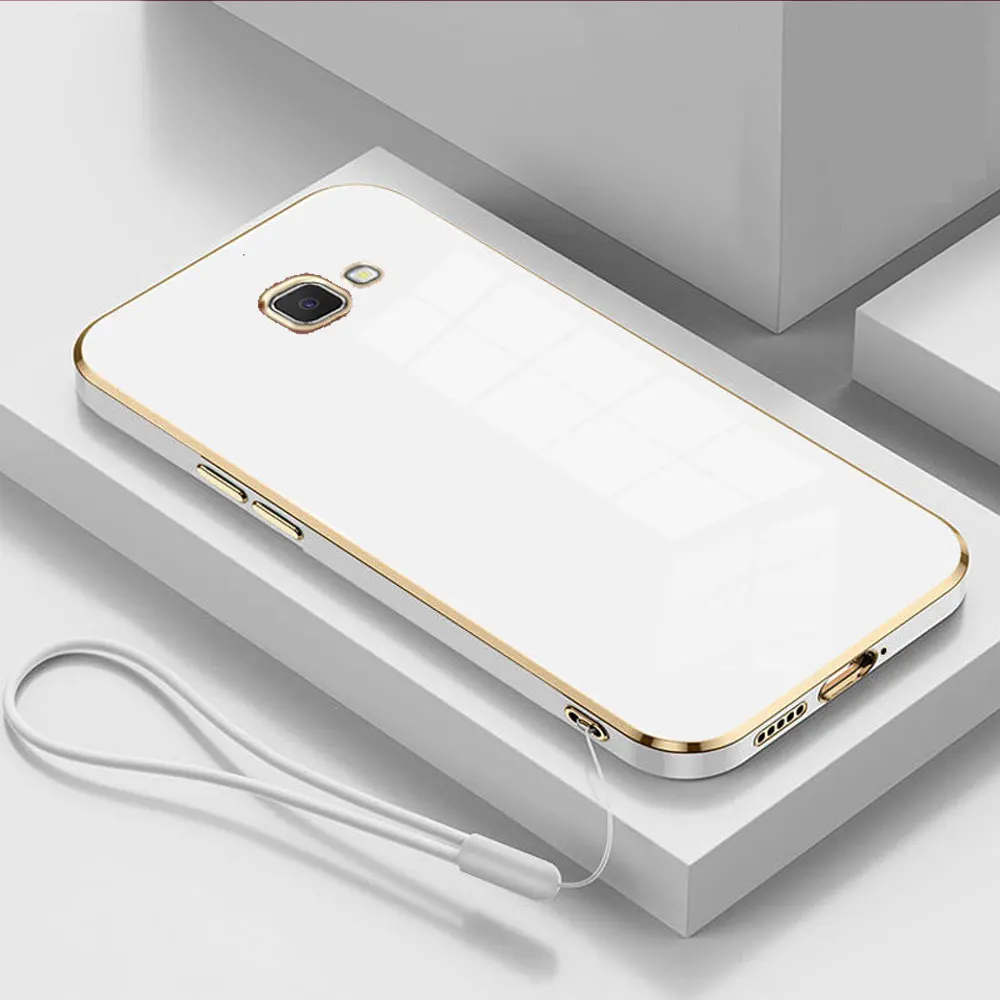 For Samsung Galaxy J7 Prime Case Camera Protection SM-G610 F Phone Case Samsung On7 2016 Cover Luxury Square Plating Shockproof