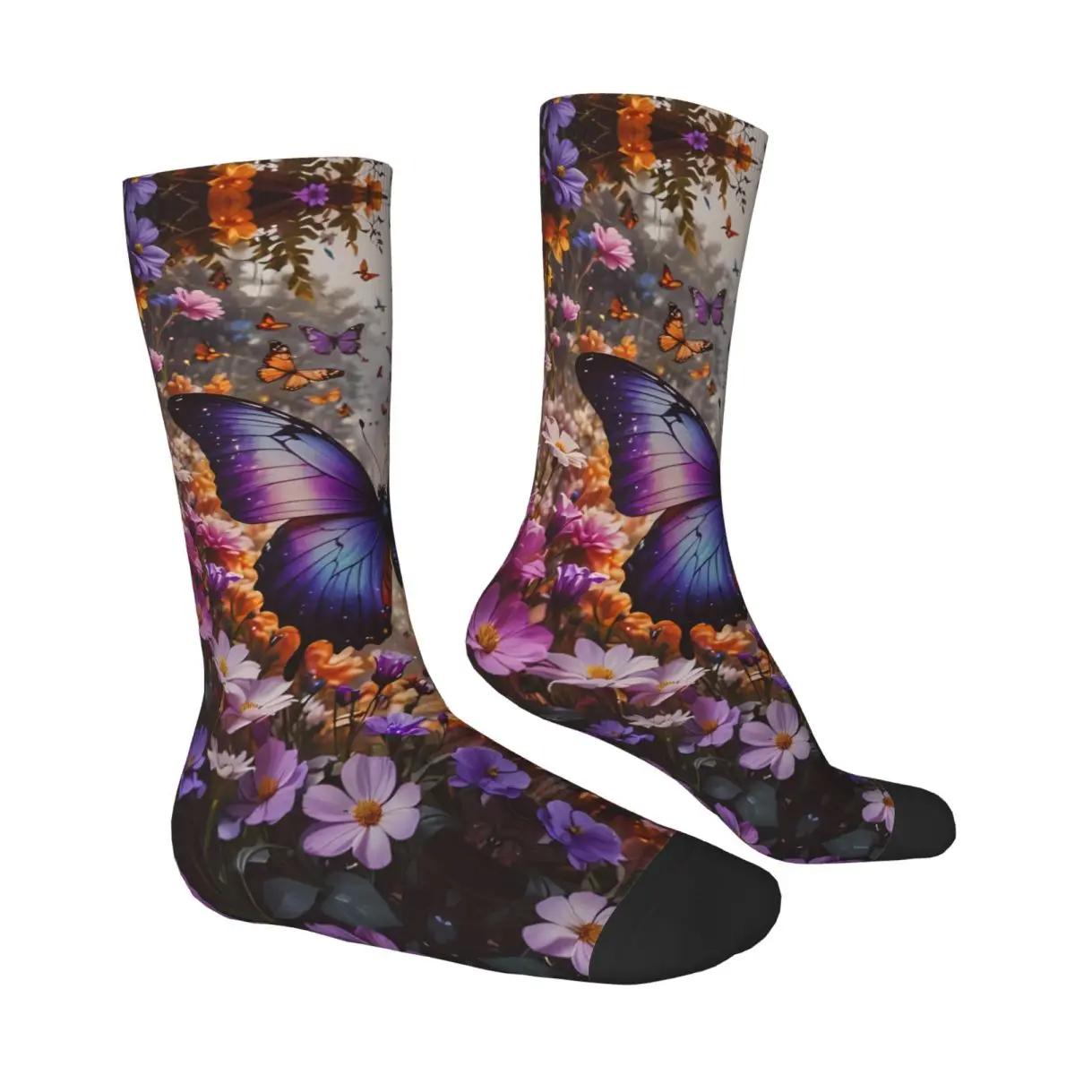 Butterfly Sock Printed Man Polyester