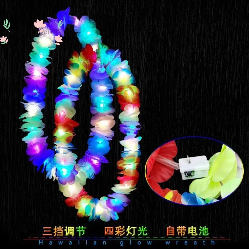 

20-piece hawaiian leis set - classic four-piece combo with festive colorful petals