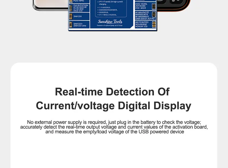 SUNSHINE SS-916 Ultra-Ladeaktivierungsvorrichtung, 5–9 V, adaptive Spannungsunterstützung für IP6G-IP17- und Android-Modelle – Detail 11
