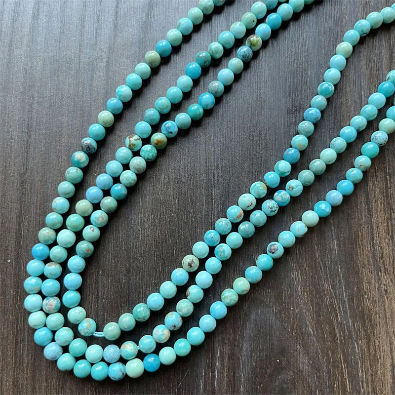 6mm Hubei Raw Turquoise Beads 100% Natural Gemstone Genuine Natural Gem Stone for Bracelet Diy Healing Power Jewelry Making