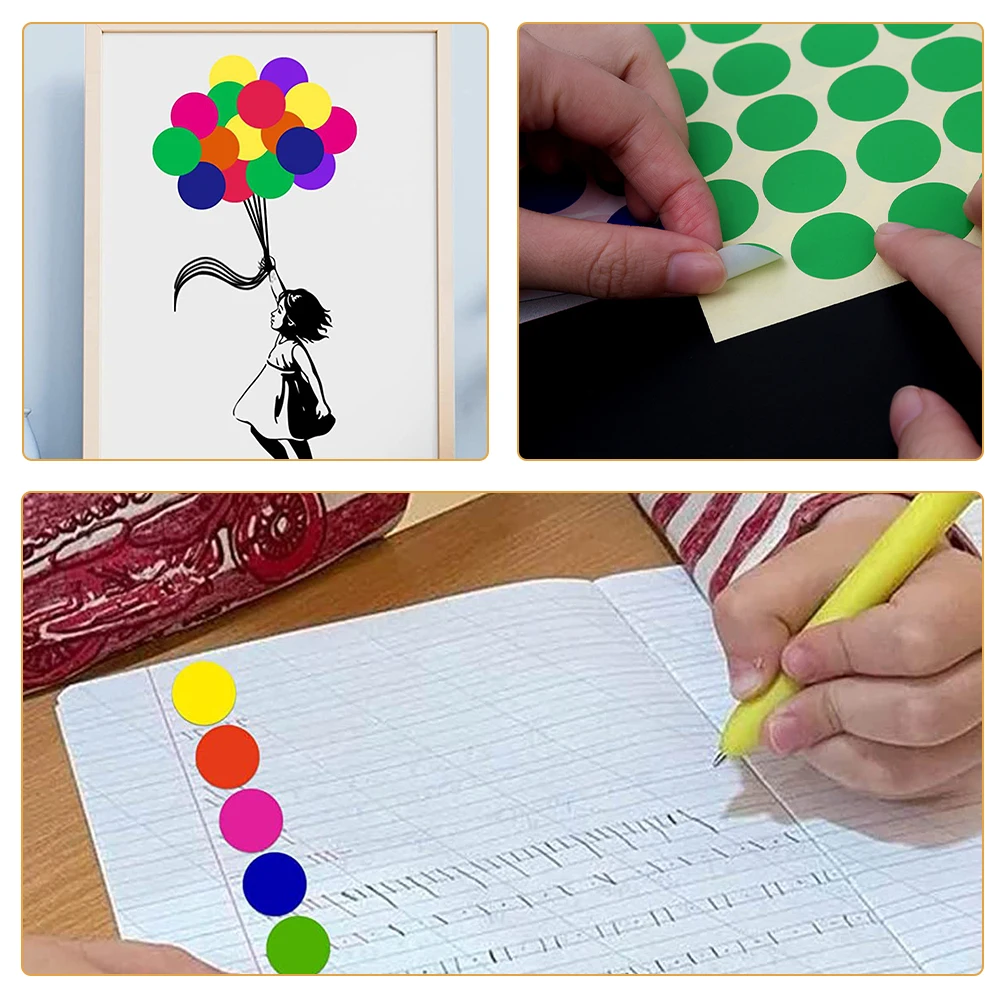

50 Sheets Color Dot Stickers Dots Self Adhesive Round Circle Blank Small Paper Mini