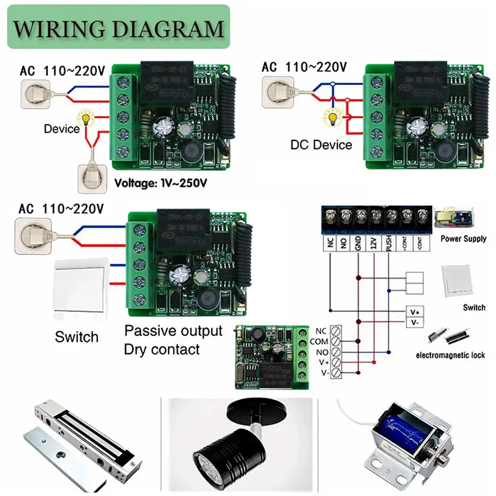 CENFAYA 110V 220V 230V 433HMZ bezprzewodowy inteligentny włącznik światła przekaźnik tryb zatrzaskowy włącznik/wyłącz pilot RF nadajnik fr lampa