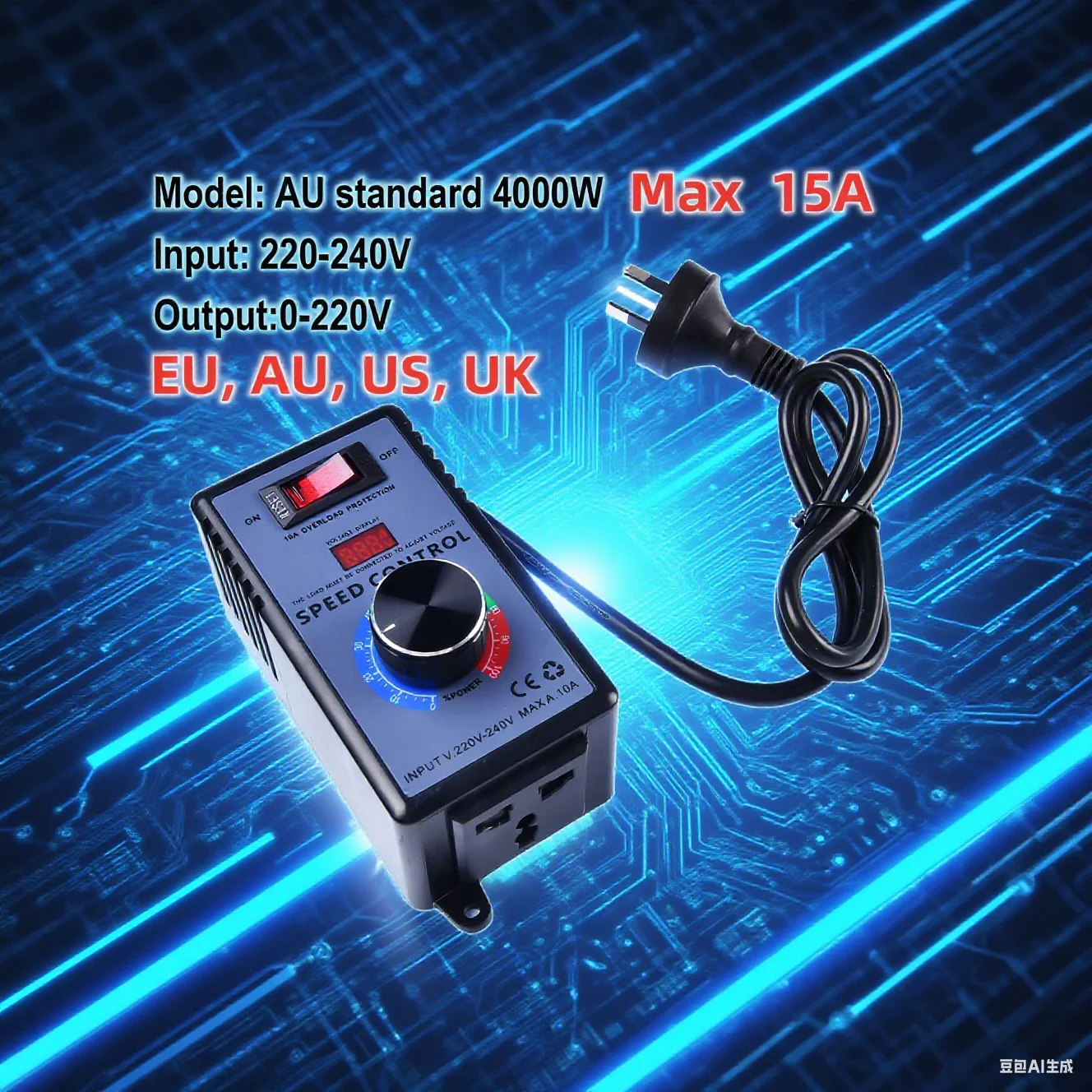 

Angle Grinder Speed ​​Controller, Electronic Voltage Regulator, Speed ​​Controller, Switch, Stepless Speed ​​Control