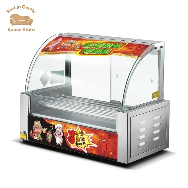 #For Catering Restaurant Automatic Food Warmer Display Showcase Rolling Type Sausage Hot Dog Grill Display Machine