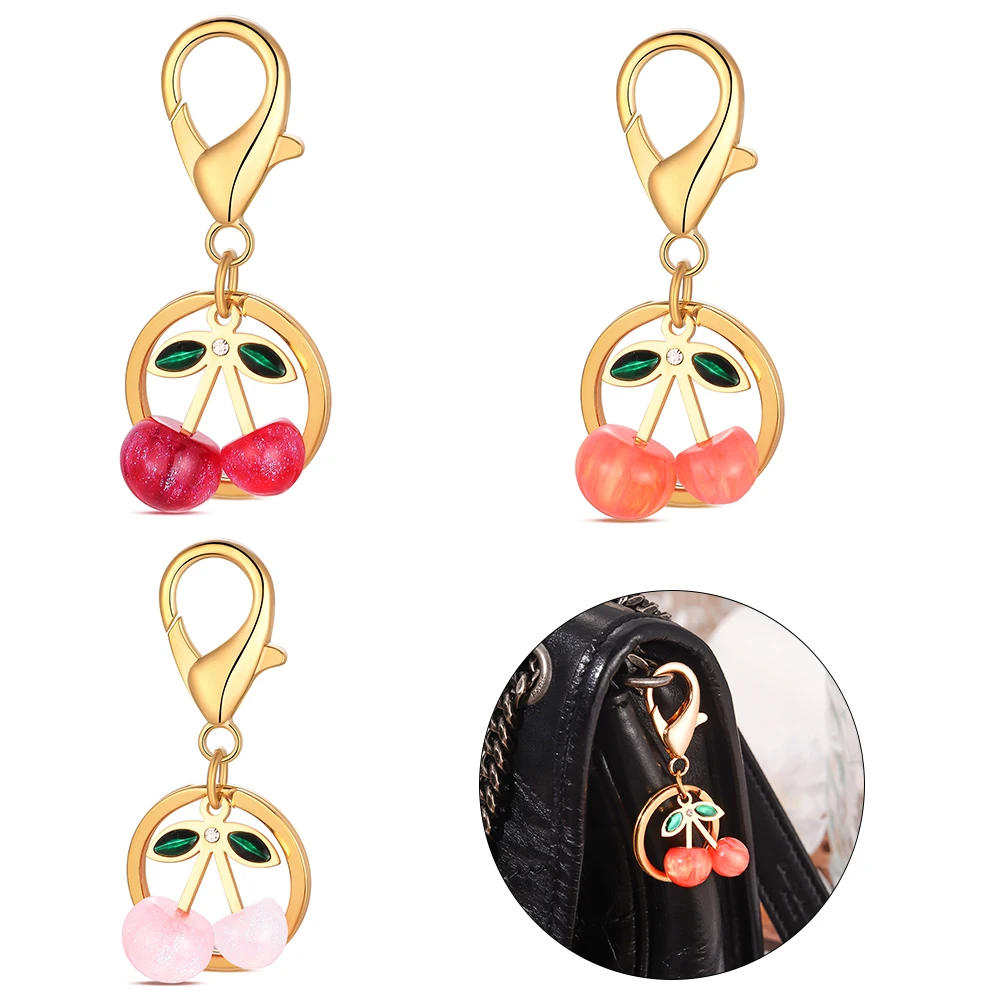 

Cherry Keychain Cute Fruit-shaped Pendant For Women Fashion Bag Charm Trendy Accessory for Daily Use Perfect Gift for Friends