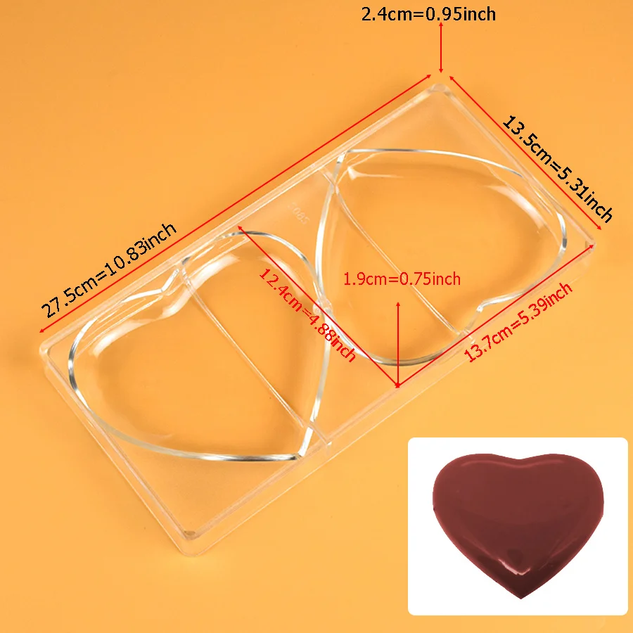 Chocolate Mold Heart Shape Valentine's Day Polycarbonate Mould Confectionery Baking Utensils