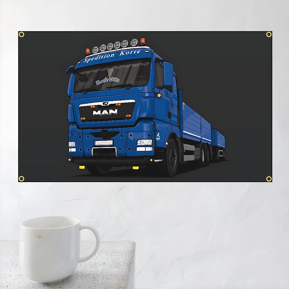 60x90cm 90x150cm MAN Truck & Bus Flag Polyester Printed Banner For Home Decoration