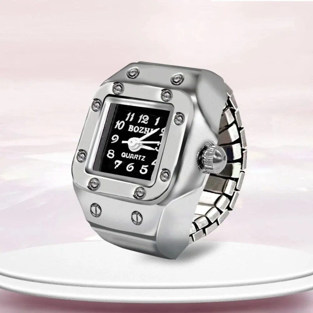 NEW Ring Watch New Hot Selling Creative Alloy Shell Finger Square Dial Couple Men And Women