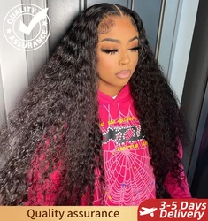 13x6 Curly Water Wave Lace Frontal Human Hair Wigs For Women Tuneful 40 Inch Long HD Lace Front Human Hair Wigs  Full And Bouncy