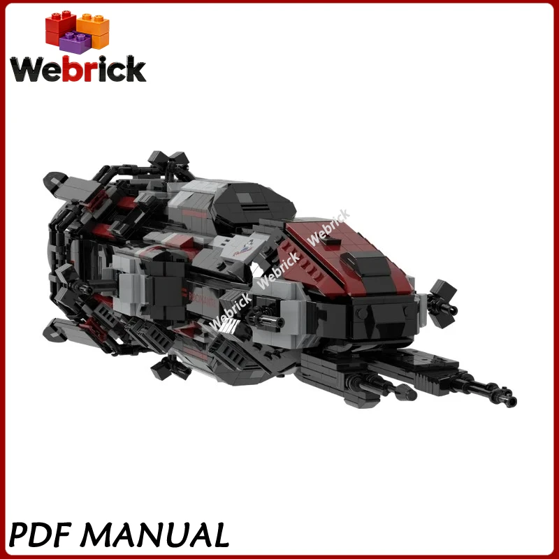 Mid Size Galactic Corvette MOC Building Bricks, Compact Spacecraft Assembly Model for Home Decor and Holiday Gifts