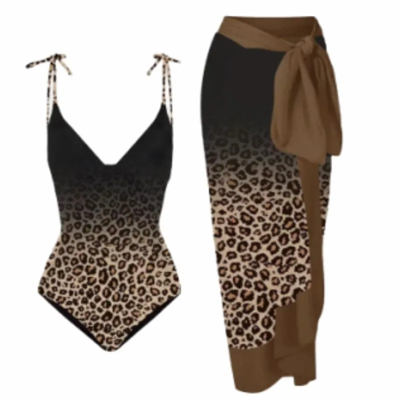 Sexy One-Piece Bikini High-Waist Polyester Swimsuit Cover-Up Thermal Spring Beach Dress High Waist Seven/Nine-Length Pants