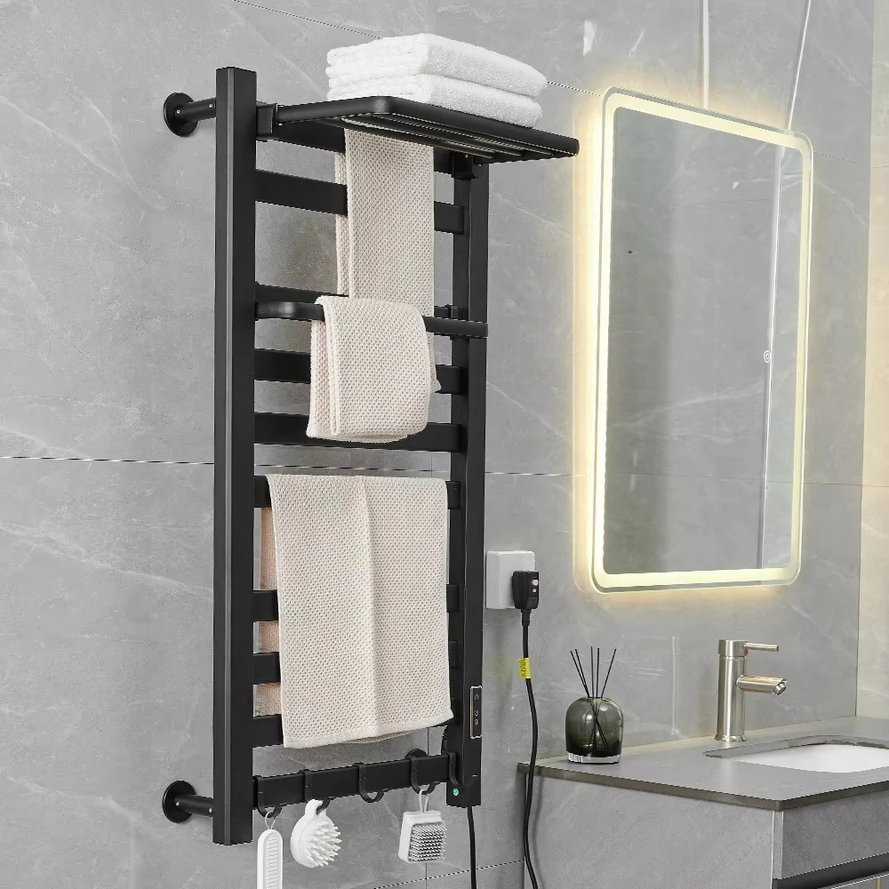 Top 1 Modern Hot Sale Aluminum Dryer Bathroom Smart Thermostat Timer Towel Heating Rack Towel Drying Heating Towel Rack
