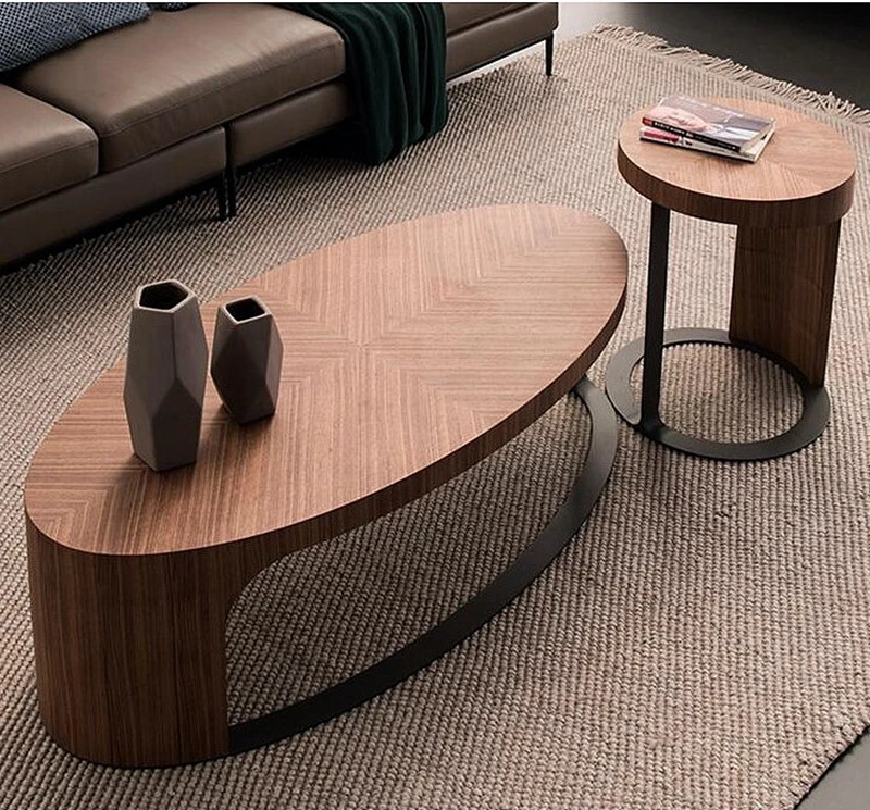 

Italian minimalist oval coffee table