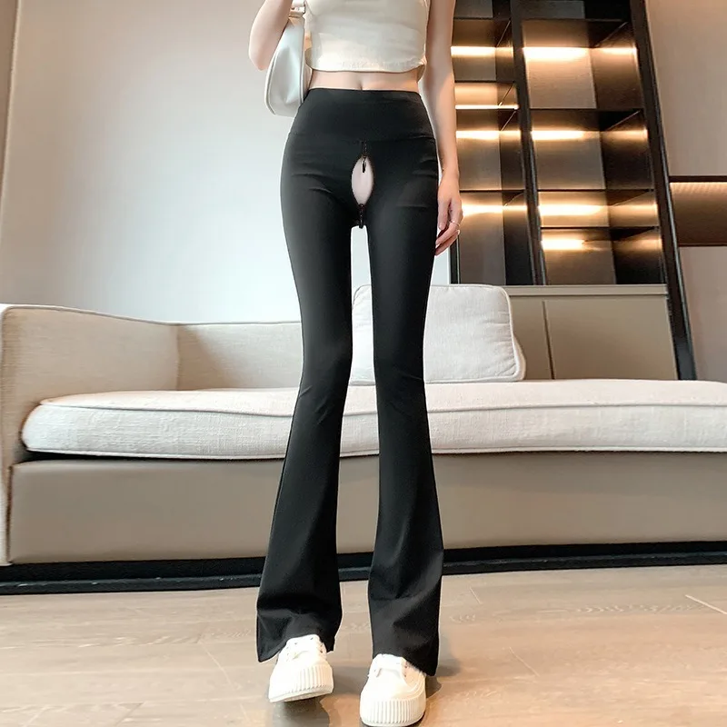 سراويل نسائية مفتوحة المنشعب سحب قليلاً سمك القرش عالي الخصر مكبر صوت كبير الحجم سراويل يوجا خارجية للسيدات ممتدة