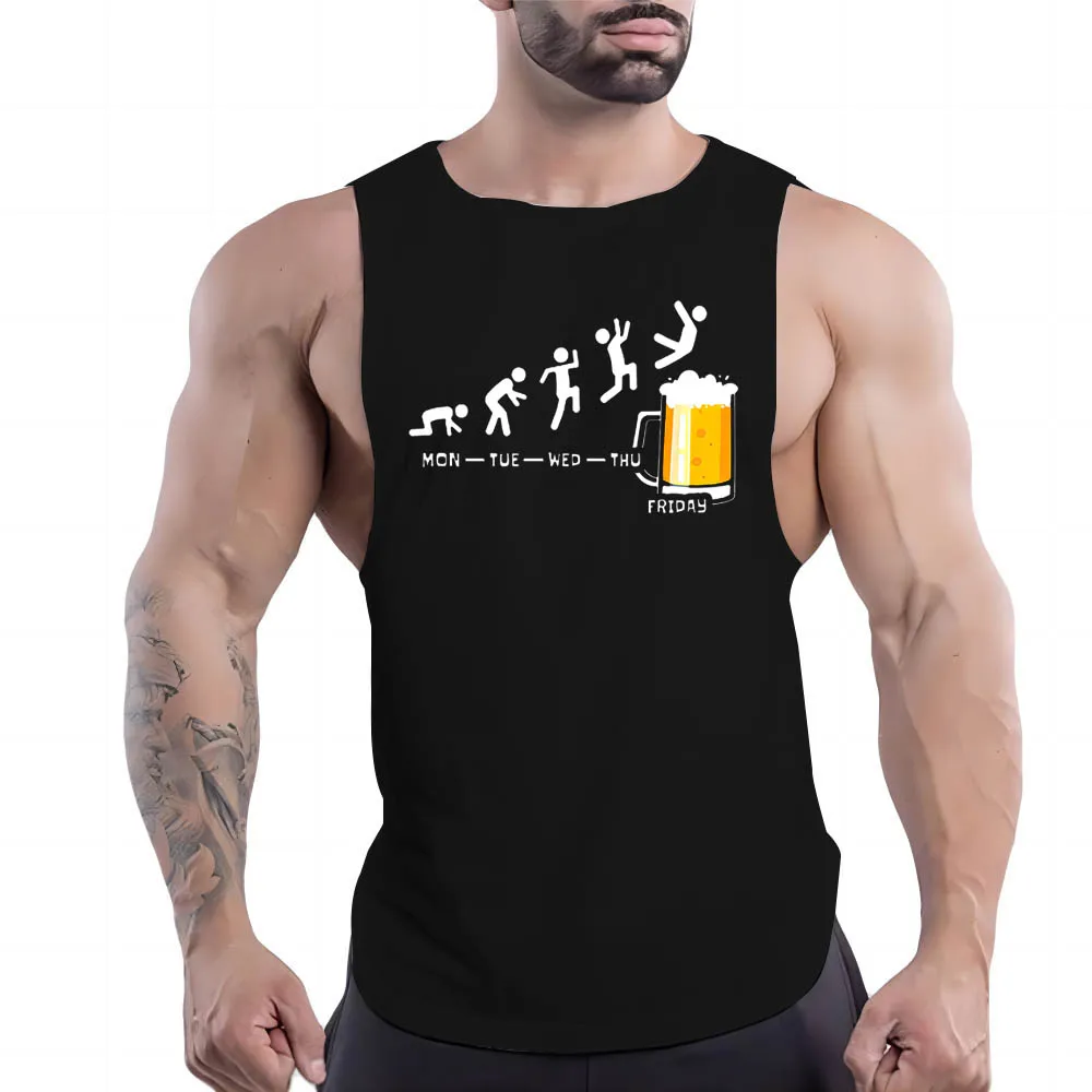 Y2k Sport Print Tank Top Leisure Breathable Summer Quick Dry Men'S Clothing Outdoor Gym Basketball Fashion Sleeveless Shirt Nasi