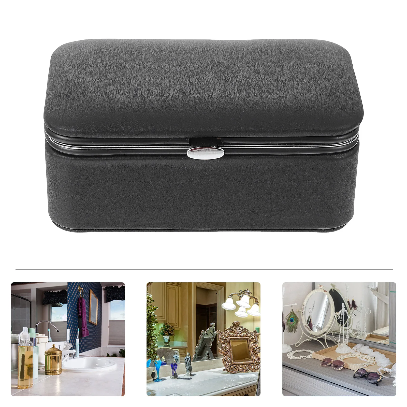 

Маленькая шкатулка для украшений с зеркалом, портативный дорожный органайзер для хранения ожерелий, колец, серег, компактный подарок для женщин