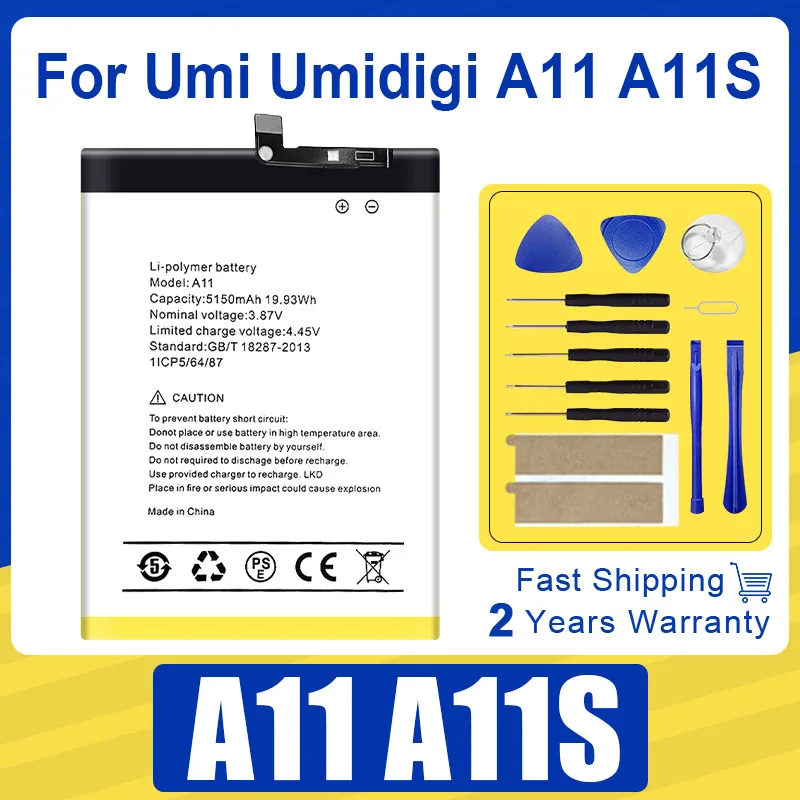 

100% New For UMI Umidigi A11 A11S Battery 5150mAh Replacement Parts Phone Accessory Accumulators Tracking Number