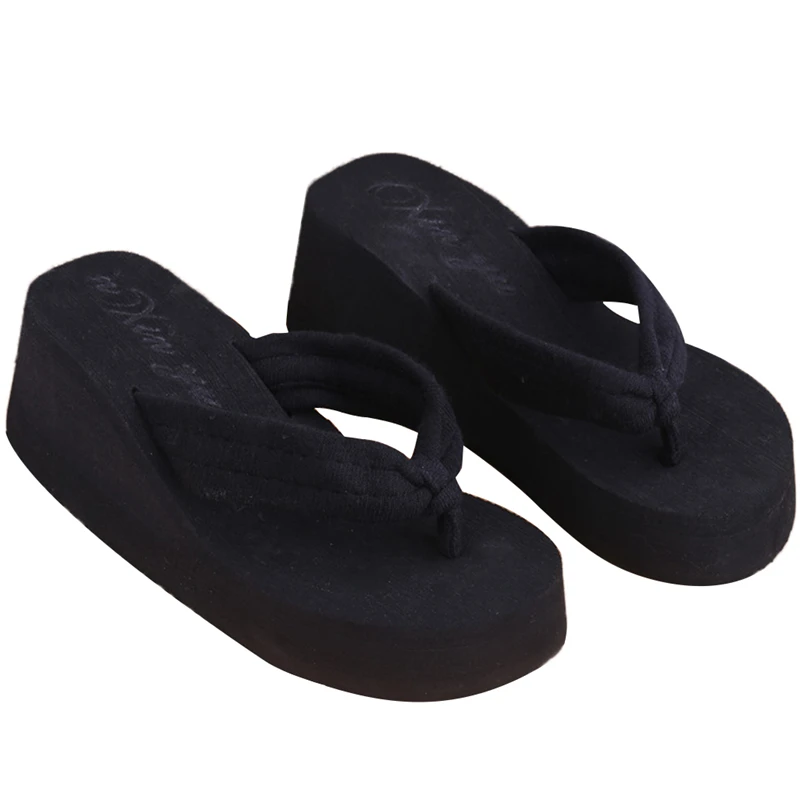 1 Pair Summer Soft Women Open Toe Sandals Thong Flops Platform Slippers Beach Indoor & Outdoor