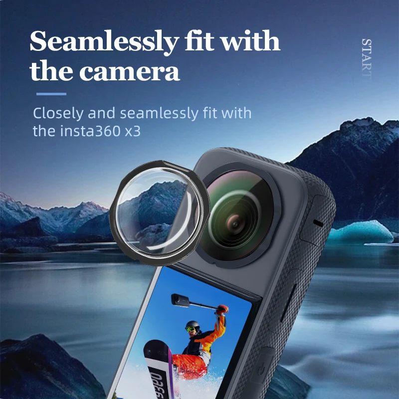 STARTRC is suitable for Insta360 X3 protective lens panoramic camera lens anti-scratch and anti-drop shell accessories