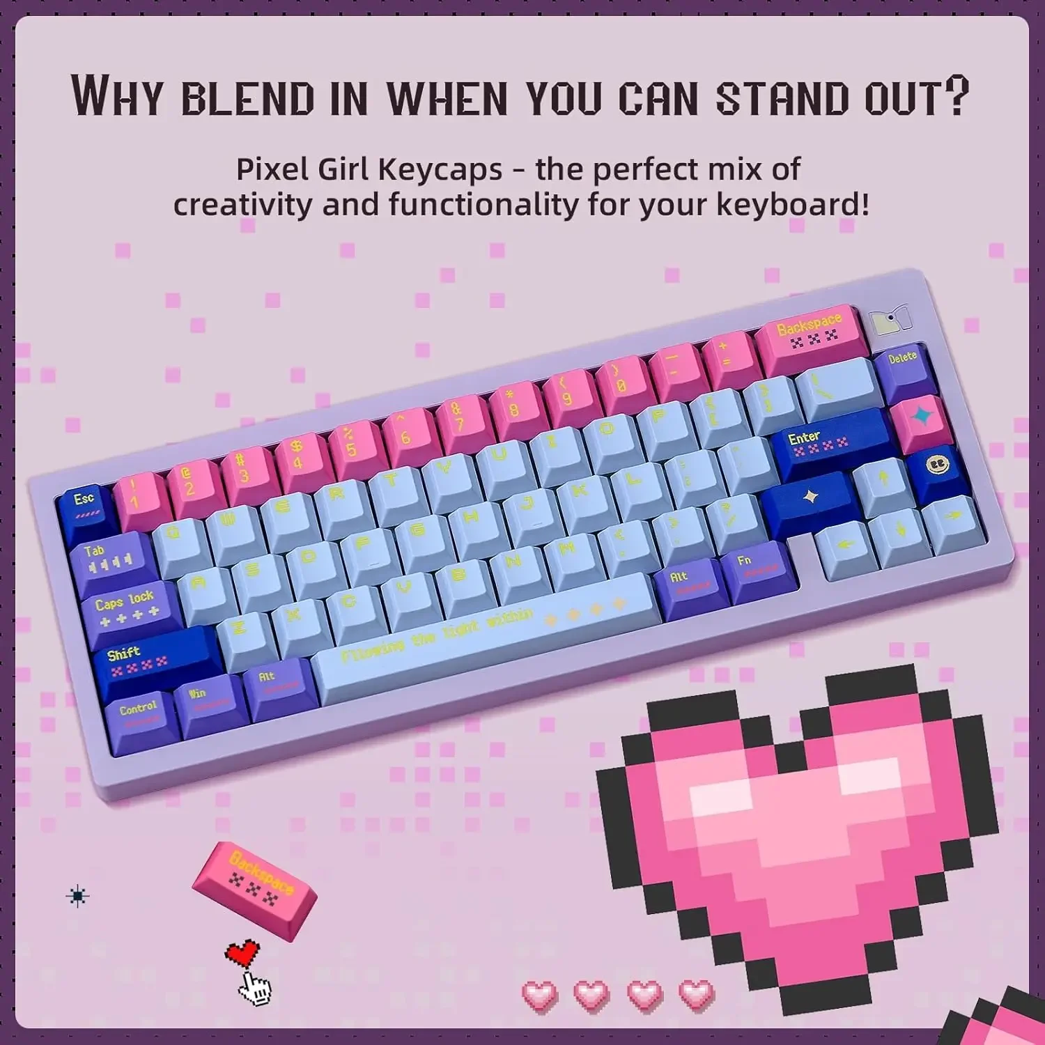 

Pixel Girl key cap 142 keys PBT thermal sublimation original factory height fit 61/75/87/104 and other mechanical keyboards