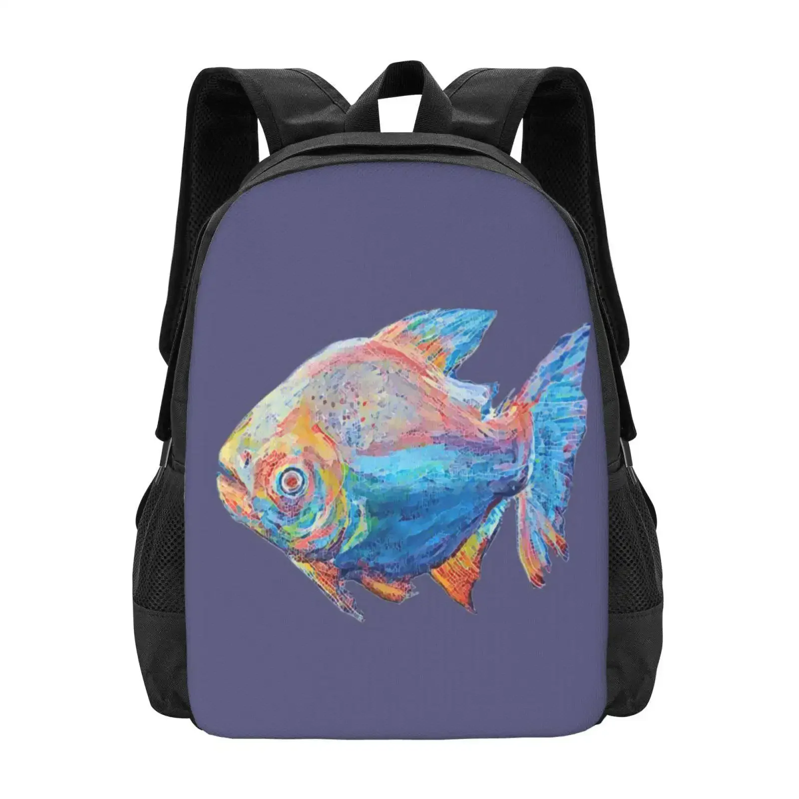 

Anxious Pastel Pacu Fish Hot Sale Schoolbag Backpack Fashion Bags Tropical Pastels Blue Freshwater River Large Fish Lover