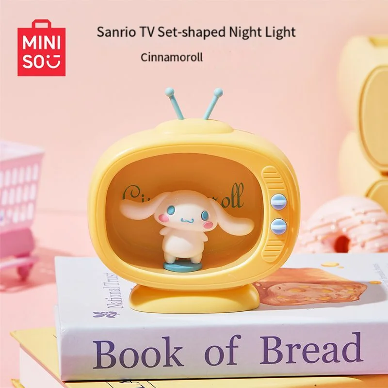 

Ночные огни серии Sanrio в стиле ретро, ТВ, Cinnamoroll Kittys Miniso Kawaii, детские аутентичные подарки для девочек, женские мягкие домашние игрушки