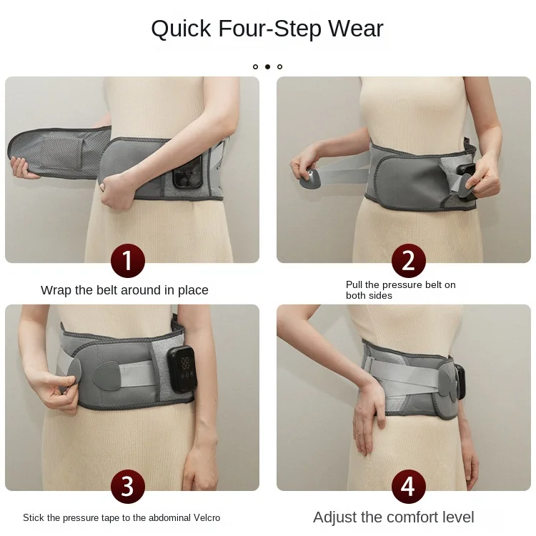 Bezprzewodowy pas grzewczy na talię z funkcją masażu, gorący kompres na brzuch, masażer lędźwiowy, wibracyjny elektryczny pas masujący z muzyką.