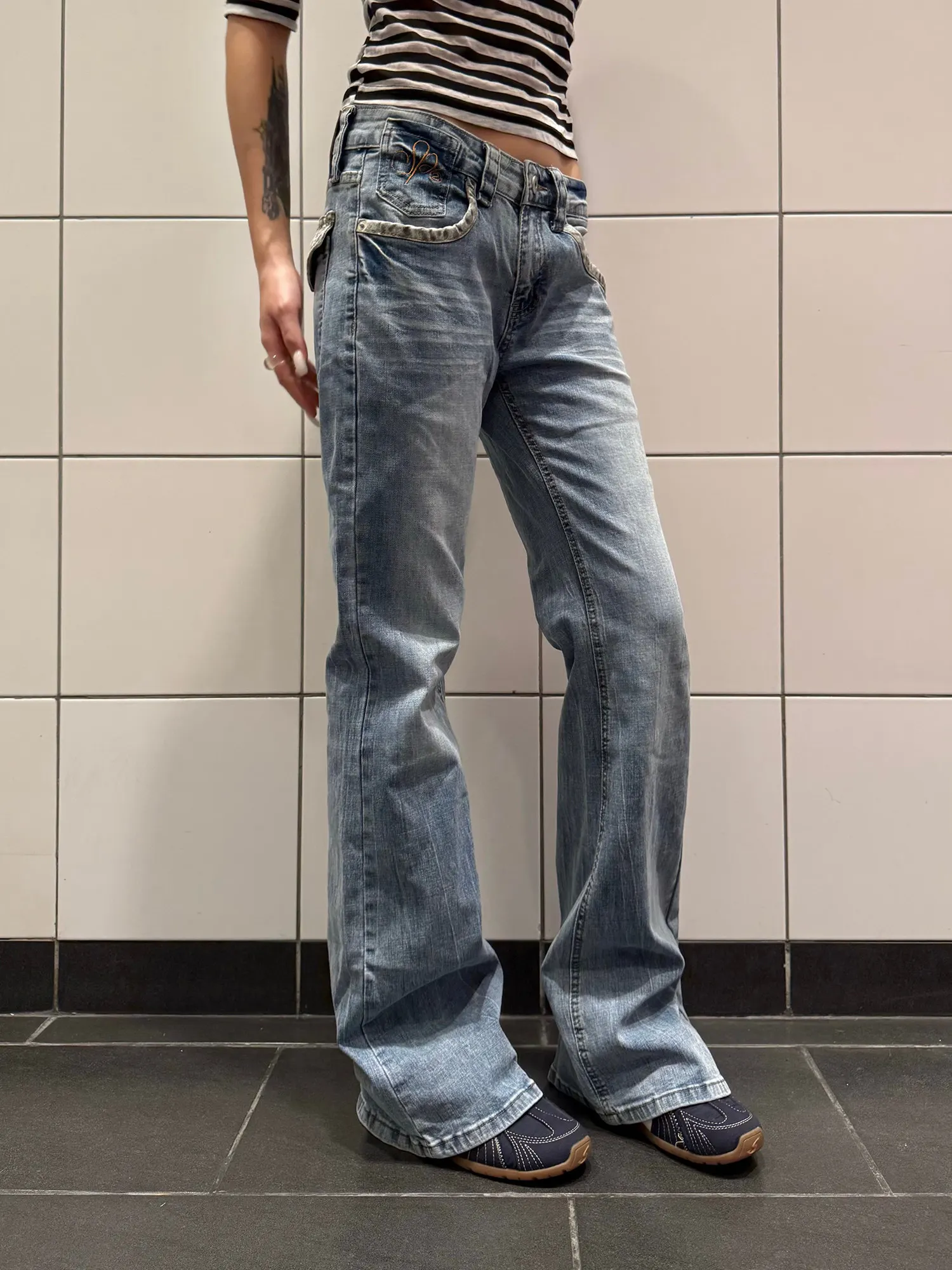 

Американские ретро-джинсы с леопардовым принтом и пэчворком для женщин, с низкой посадкой, прямые, облегающие, из денима