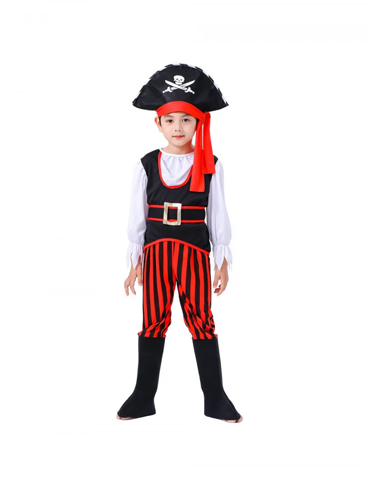 

Halloween Children's Caribbean Pirate Role-playing Cosplay Costume Party Performance Show Outfit Polyester High Percentage