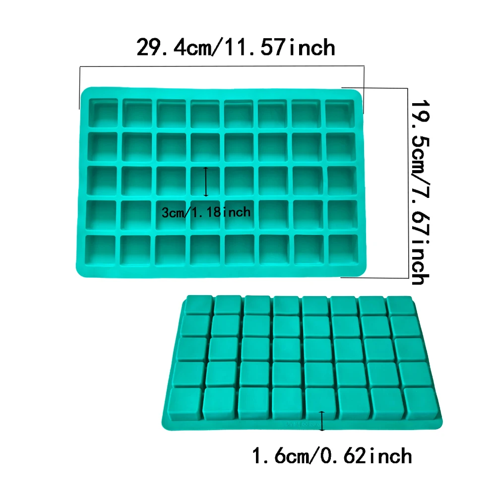1pc 40 hole small square shaped baking silicone mold, suitable for DIY chocolate, candy, pudding, cookies, ice tray view 3