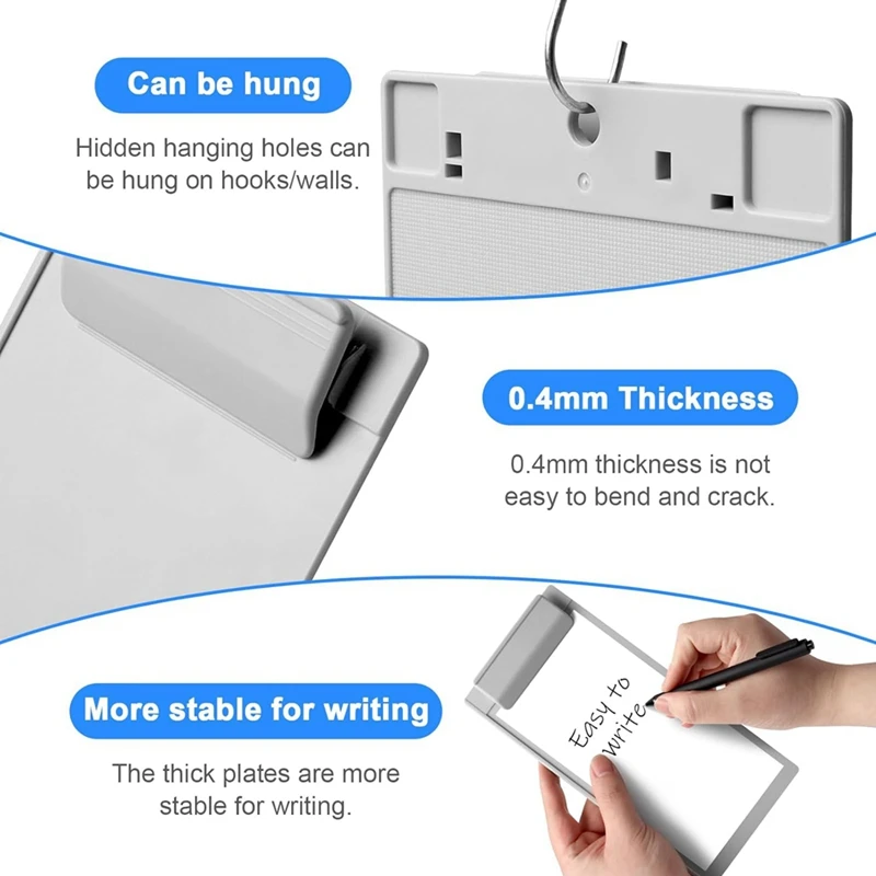 4 PCS Mini Clipboard A7 Size Pocket Clipboard 9.4 X 4.6 Inches Plastic Low Profile Clipboard For School Office