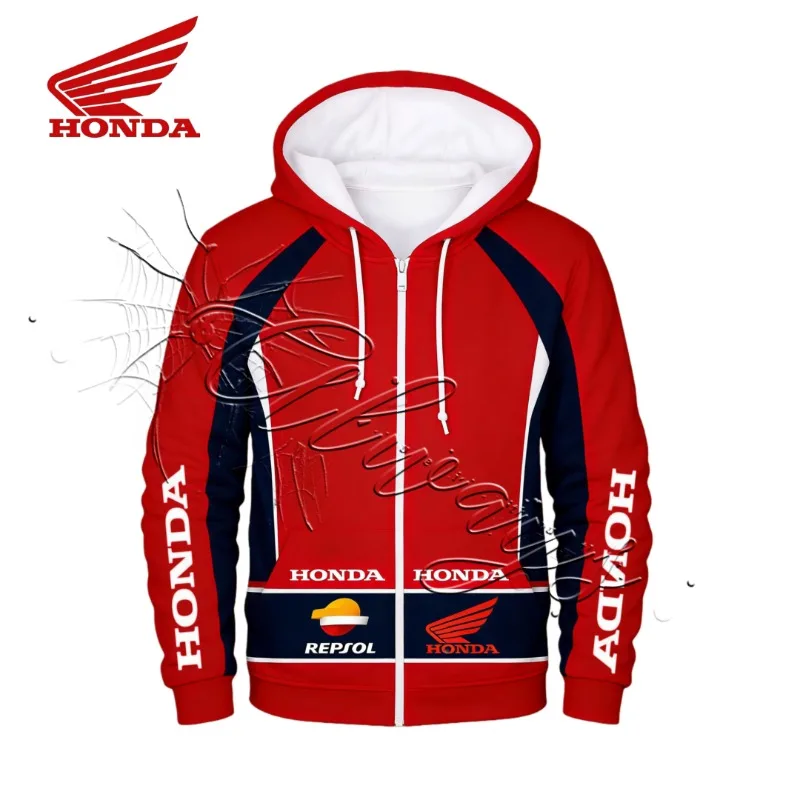 2026 هوندا سباق المسار رايدر هوديي موتو على الطرق الوعرة دراجة هوائية جبلية موضة جاكيت زيبرا الرجال والنساء الملابس الدافئة للدراجات النارية
