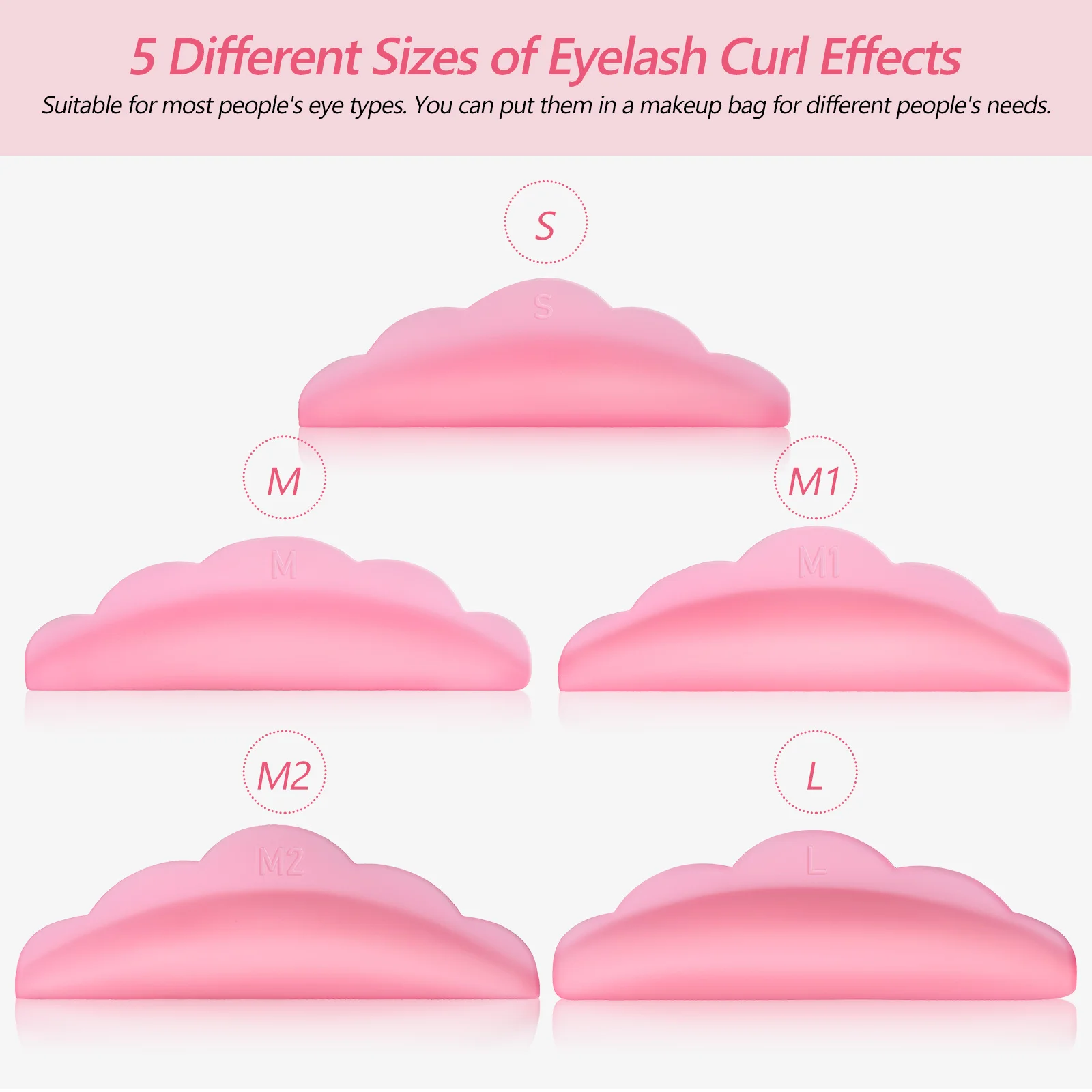 

Healeved 20 Pairs Silicone Lash Lift Pads Reusable Eyelash Lifting Rods White Makeup Tool for Lifting Curling