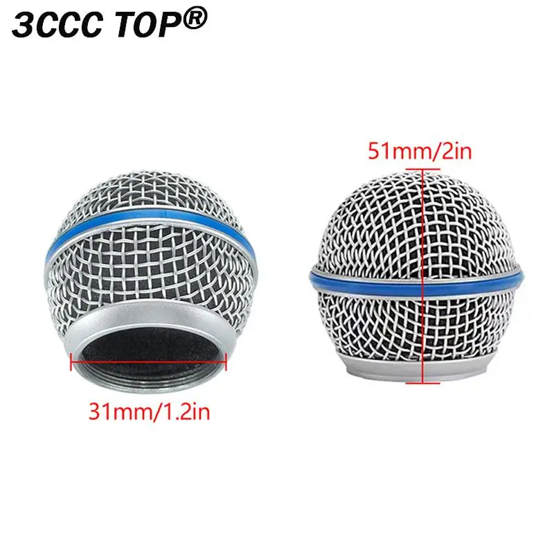 Microphone Replacement Head Steel For SM58 Mesh Handheld Microphone Grill Mesh Head Fits Shure Beta 57A 58A 87A 845S 945