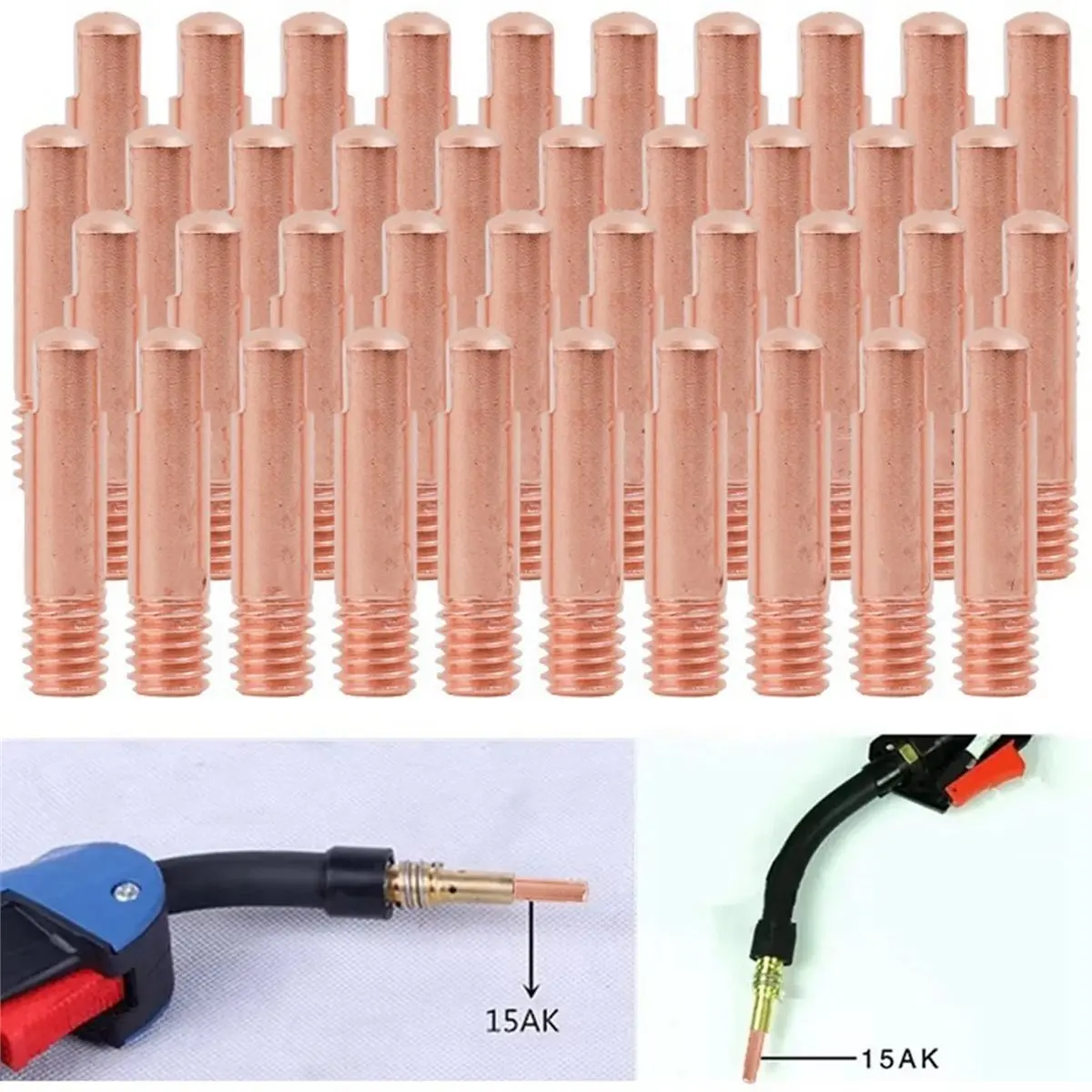 ~！【Best Seller】50pc MIG WeldingGun Contact Tip MIG Welder Contact Tips WeldingGun Replacement Accessories for MB-15AK MIG Weldi