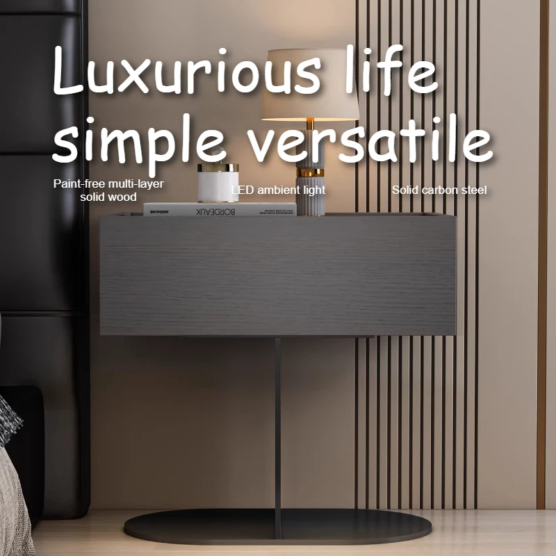 Multifunction Fashion Bedside Table Lamp Touch Control Decor Aesthetic Nightstands With Drawers Comfortable Bedroom Furniture