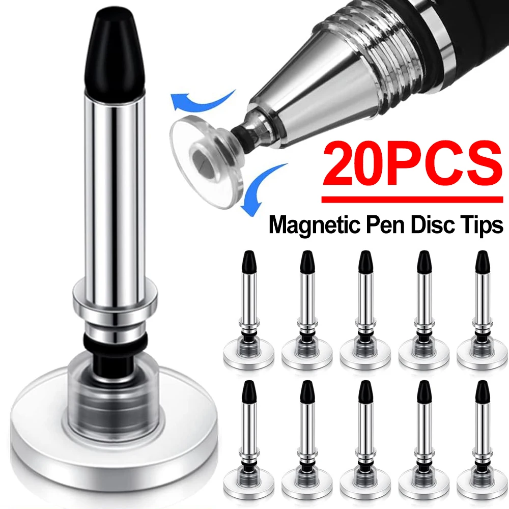 

20/10/1PCS Universal Magnetic Stylus Replacement Disc Tips Stylus Pen Nib Round Shape Touch Screen Pen Tip for Phone Tablet PC