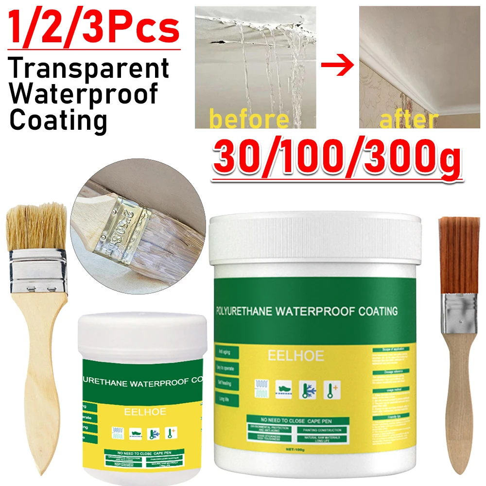 Transparent Waterproof Coating Sealant Agent Wall Leak Repair Material Invisible Glue For Roof Leakage Crack Seepage 30/100/300g