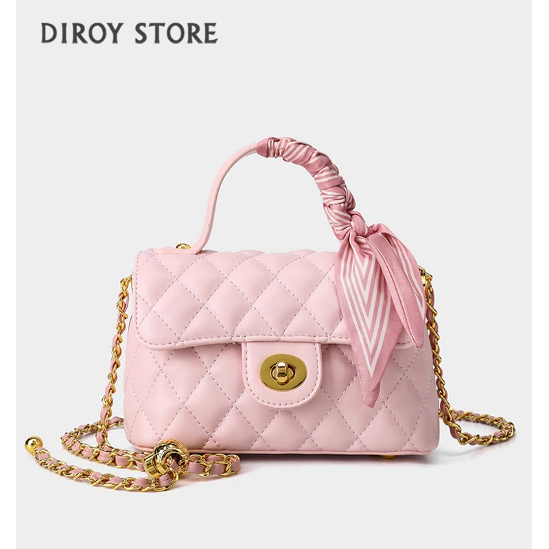 

Genuine leather small gold ball chain handbag woman 2025 novelty New fashion high-end one-shoulder crossbody bag for women