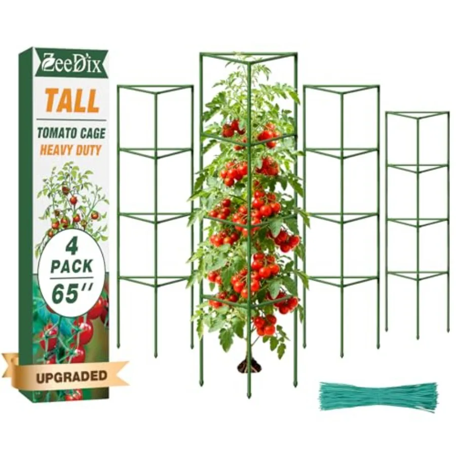 

Набор прочных опор для томатов: 5 больших высоких подпорок для вьющихся растений и крупных овощей, регулируемые решетки для томатов