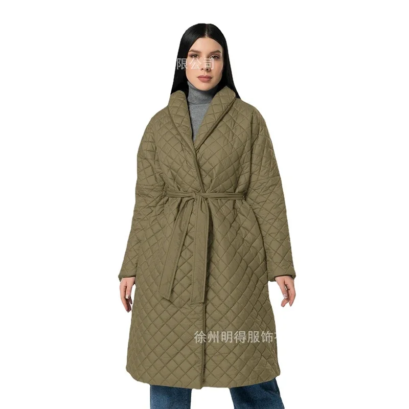 Parkas largas acolchadas para mujer, chaqueta acolchada de invierno, abrigo de moda para mujer, nuevo